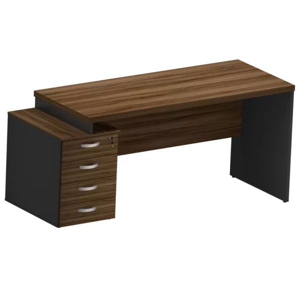 Mesa Reta Pedestal PE - 4 gavetas - Image 2