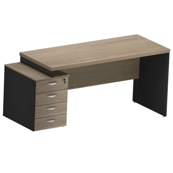 Mesa Reta Pedestal PE - 4 gavetas